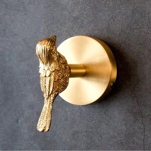 Bird Handmade Solid Brass Animal Hook Wall Mounted Coat Clothes Gold Modern Key